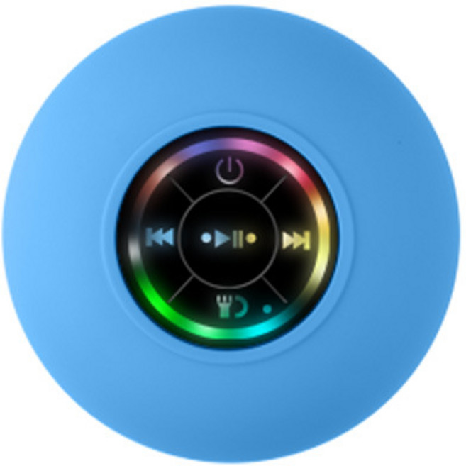 BONJOUR 방수 블루투스 스피커 LED 발광 방수 욕실 블루투스 스피커, 푸른