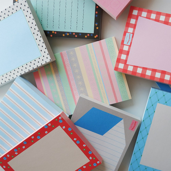 후르츠후라이 FF 프리 메모패드 메모지, blue roof, 1개