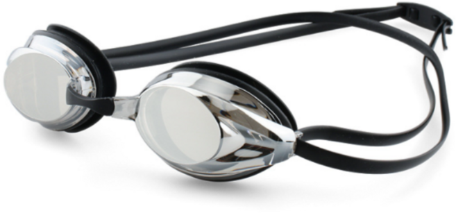 요거꾹 김서림방지 미러 코팅 수경, 블랙, 1개