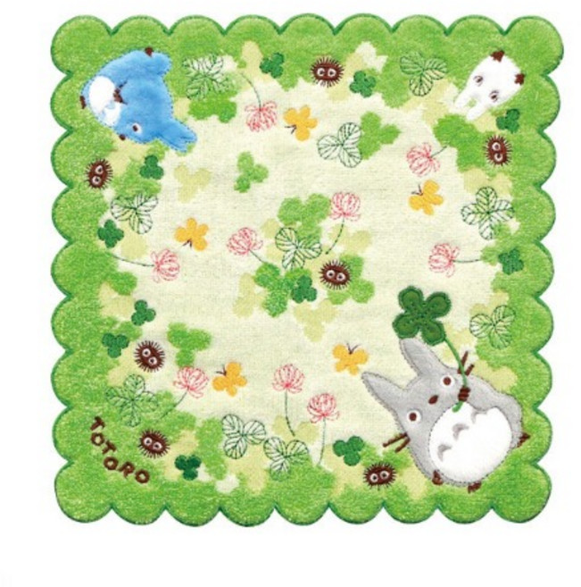 토토로 미니타올 핸드타올 손수건 (네잎클로버), 1개