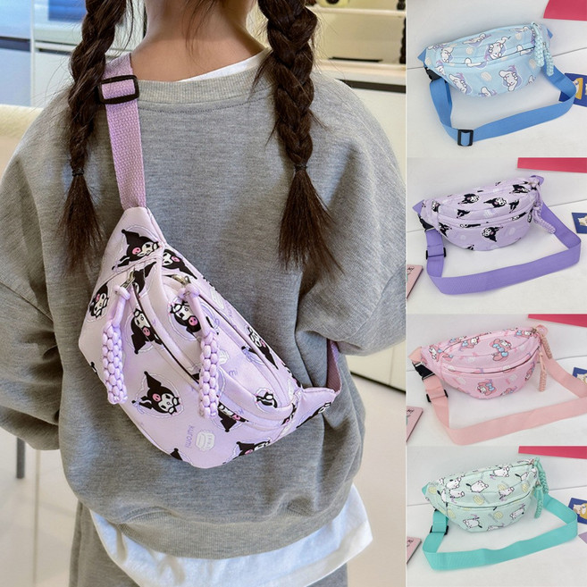 산리오 크로스백 시나모롤 힙색 쿠로미 슬링백 마이멜로디 폼폼푸린