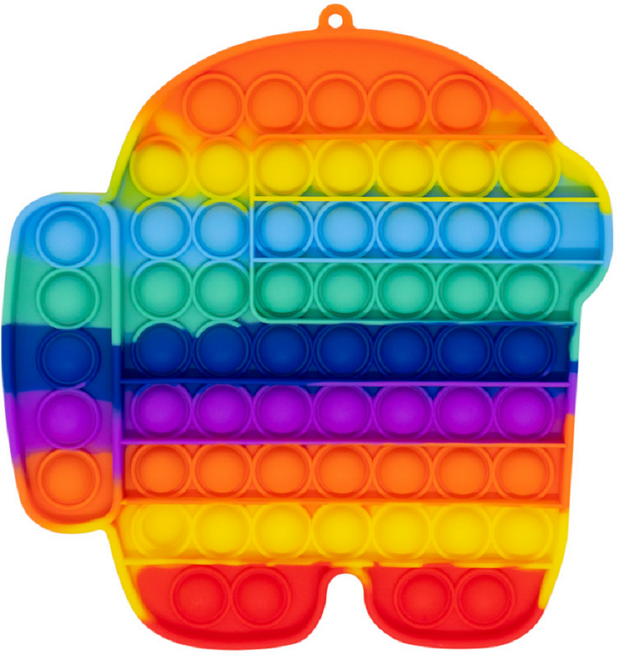 레인보우 대형(20cm) 팝잇 푸쉬팝 버블 보드게임, 어몽어스, 1개
