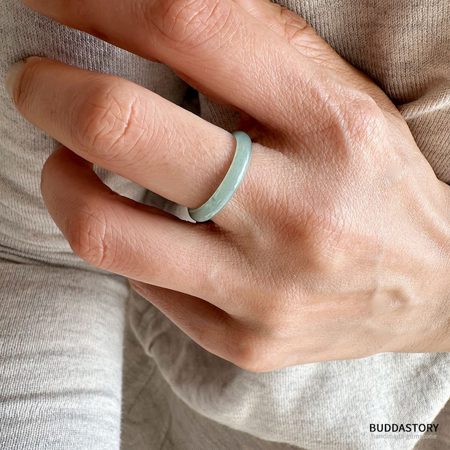 비취 천연 원석 반지 씬아이스그린 고급 옥 가락지