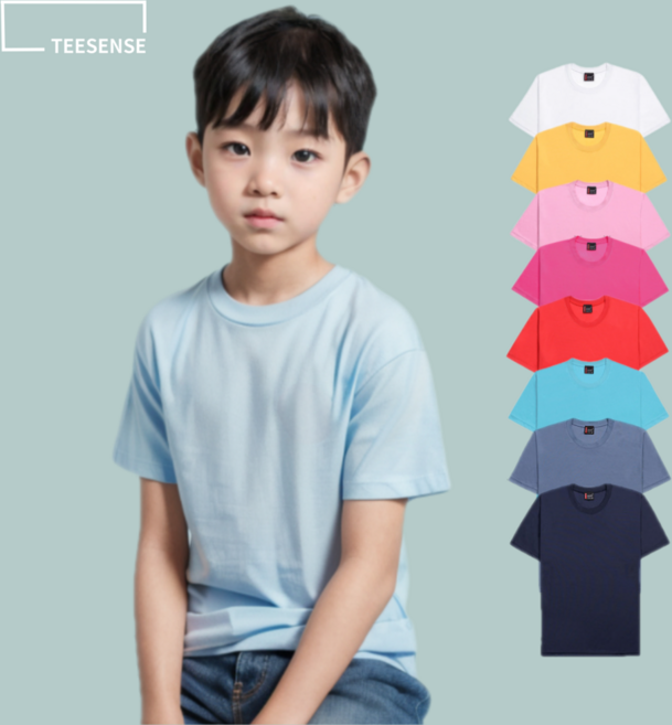 (아동용) 30수 반팔 티셔츠 남여공용 가족 어린이 행사