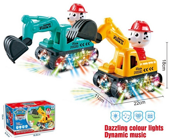 P.C. SUPER POLICE 電動變形警車, 1個, CF156526 電動狗挖掘車-顏色隨機