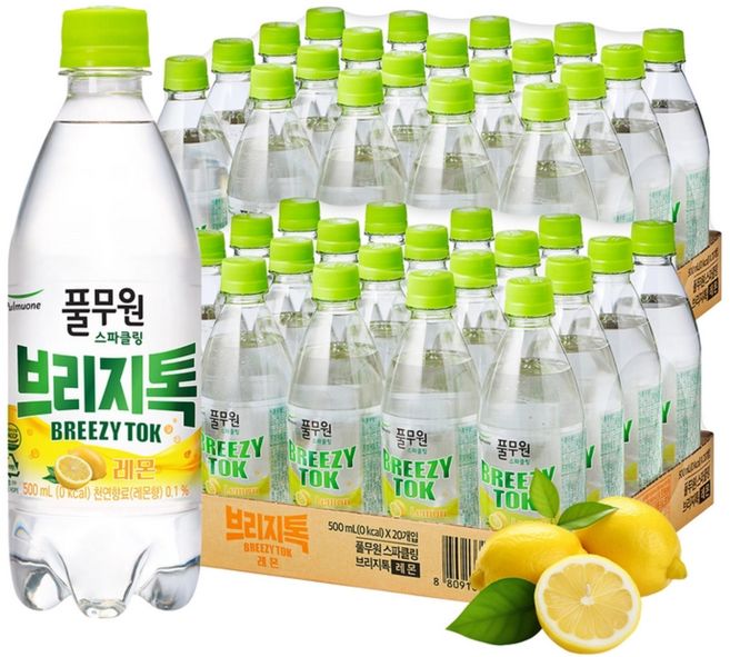 풀무원 브리지톡 레몬토닉제로 탄산음료, 1세트, 20L