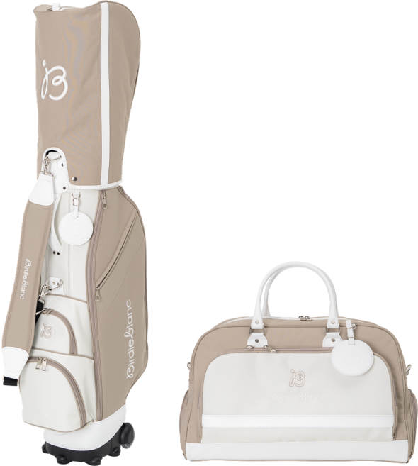 버디블랑 클래식 경량 골프백 세트 남성 여성 캐디백 보스턴백, 베이지&화이트