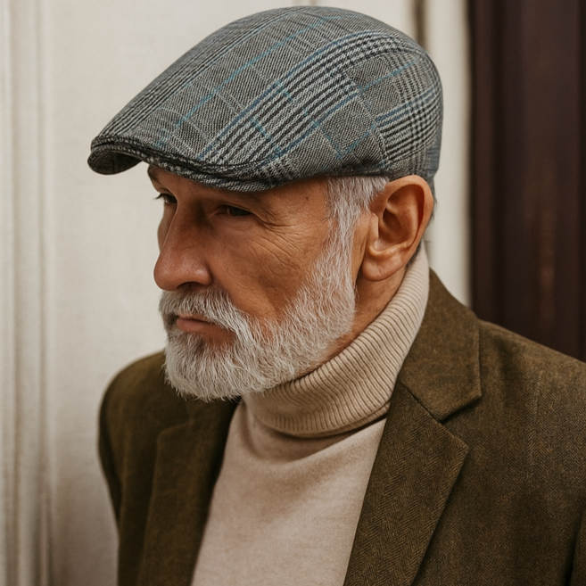 모장CM04 클래식 체크 중년 남성 헌팅캡 가을 겨울 모자
