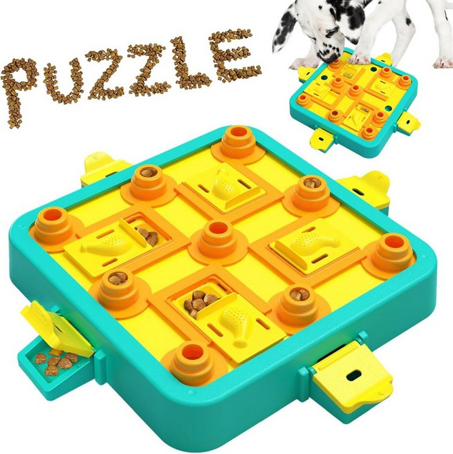 LiuMelinda 개 퍼즐 장난감 정신 자극 - 레벨 3 in 1 사료 급식 퍼즐 간식 급식기 (고급형-블루 보드) 116501, Level 3 in 1-Advanced-Blue Boa