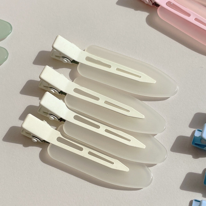 자국없는 고퀄 무광 헤어클립 메이크업 헤어스타일링 납작 파스텔 집게핀 (7color)