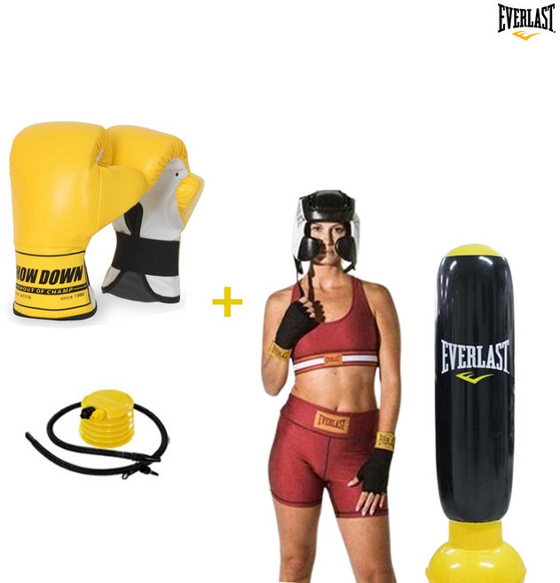 에버라스트 복싱 미니 펀치백 어린이 오뚜기 에어 샌드백+쇼다운 미니 글러브 세트, 밥 백+미니글러브_S(8세~초등)