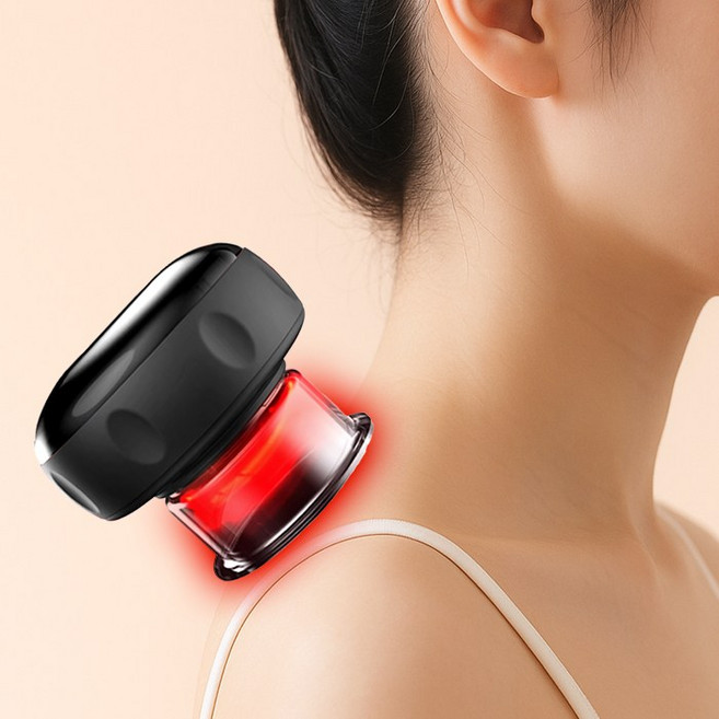 라이프엠디 무선 온열 부항기 가정용 자동 진공 흡입기 스마트 소형 부황기 충전식 미니 부항 괄사 전신 사혈 디톡스 부항컵 셀프 부황 펌프 마사지, LMD076B(블랙, 1개