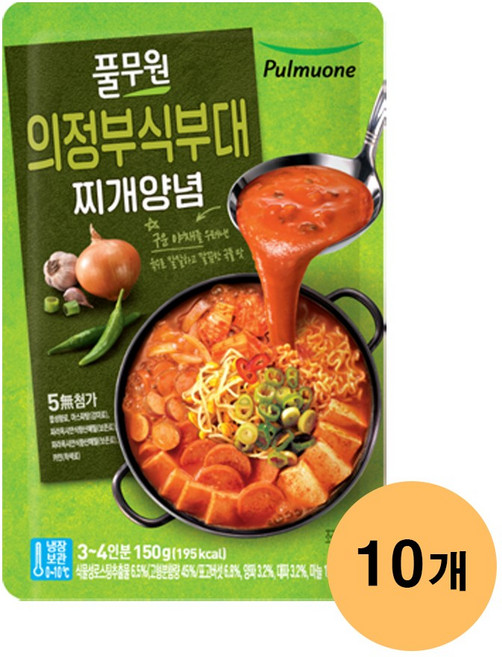 풀무원 의정부식 부대찌개양념, 150g, 10개
