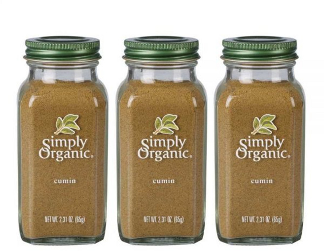 Simply Organic 시즈닝 가루 양념 심플리 오가닉 간편 생강 뿌리 1.64온스 비 ETO 조사 GMO 달콤한 요리와 짭짤한 요리 모두에 어울림, 갈은 커민, 2.31 온스 (3개 팩)