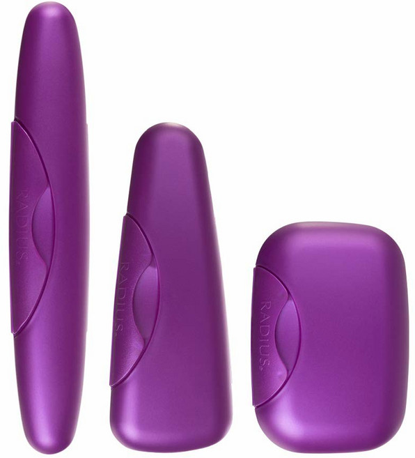 RADIUS 칫솔 휴대용 여행용 케이스 키트 표준 비누 면도기 보관함 BPA 3카운트 - 불투명 흰색, Amethyst Purple, 불투명 흰색, Amethyst Purple