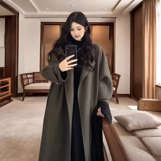 COSYEVNO 여성 모직 코트 겨울 빅사이즈 루즈핏 패션 고급 햅번 롱 코트 CXJndy-01