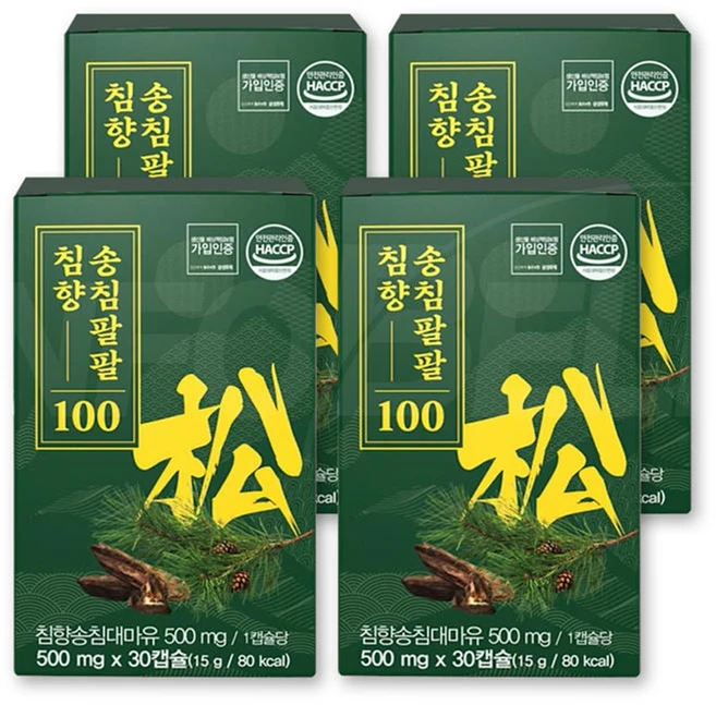 [예현마케팅-본사판매] 송침유 송침팔팔 침향 100 솔잎증류농축액, 30정, 4개 - 쿠팡