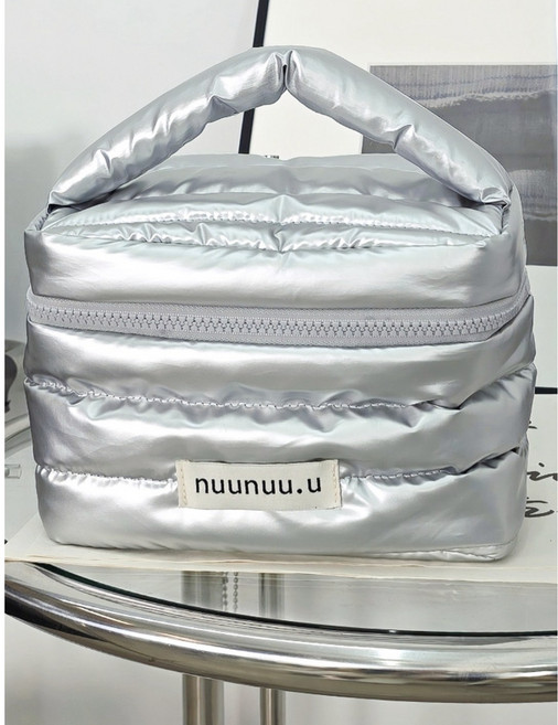nuunuu.u 보냉 도시락 가방 사무실 야구장 캠핑장 골프장 보냉 가방 아이스팩 증정, 실버, 1개