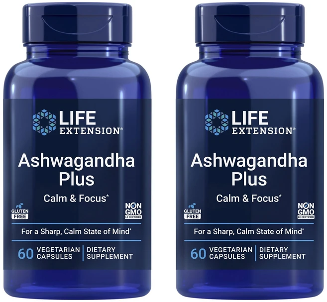 라이프익스텐션 아슈와간다 플러스 베지테리언 캡슐, 2개, 60정 - 쿠팡