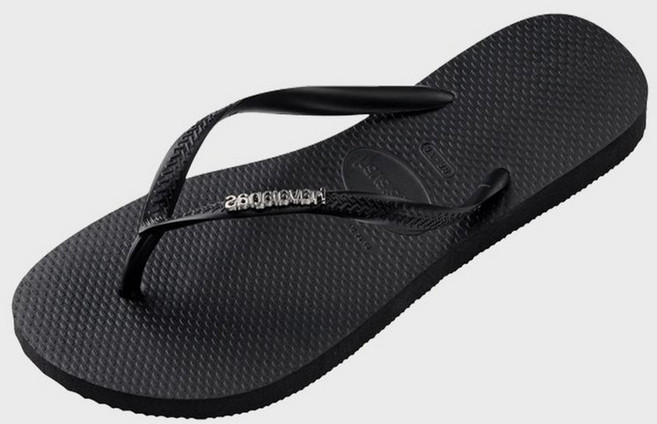 하바이아나스 HAVAIANAS 슬림 로고 메탈릭 플립플랍 Black