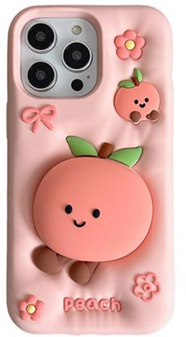 갤럭시 s25 엣지 s24 s23 a32 귀여운 과일 복숭아 사과 딸기 캐릭터 스마트톡 핸드 그립 거치대 실리콘 핸드폰 케이스