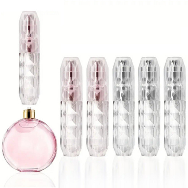 크리스탈 펌핑식 향수공병 5ml 리필, 3개, #9 핑크