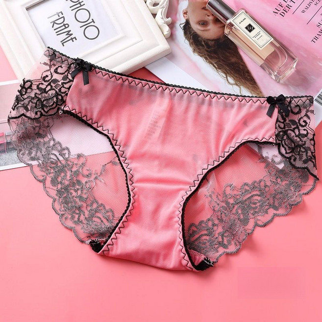 티류으스 1/1+1/1+1+1/3PCS 섹시 여성 팬티 망사 레이스 팬티 세트 에어 냉장고 망사 펀칭 헴 중힙 삼각팬티 163696