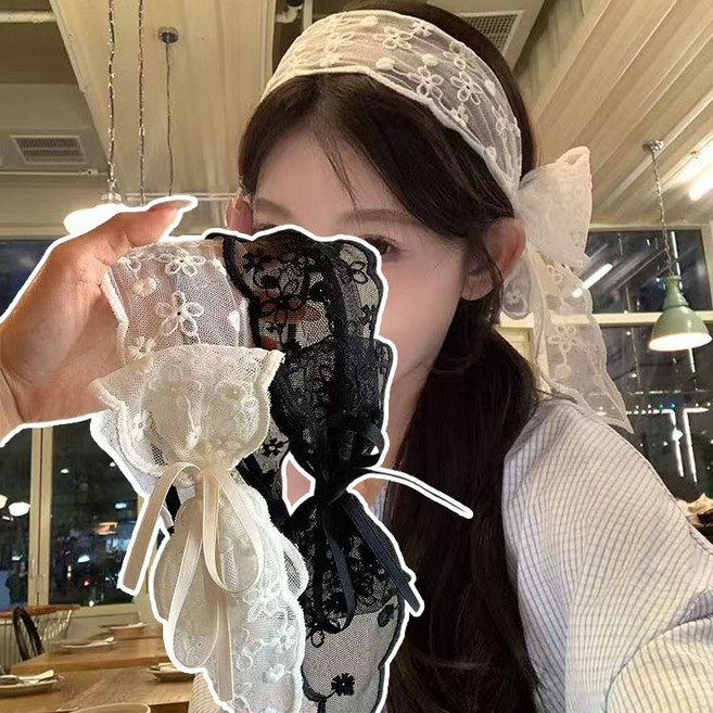 ZMBIRD 2종세트 여성 헤어밴드 머리띠 예쁜 레이스 리본 N625