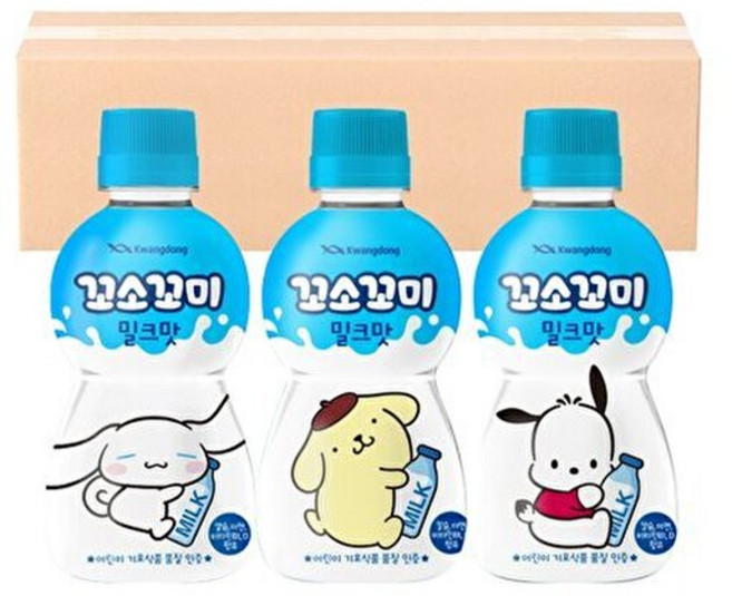 광동 [T] [산리오 패키지] 꼬소꼬미 밀크맛 (패키지 랜덤), 꼬소꼬미 밀크맛 200ml 20입 (패키지 랜덤), 200ml, 20개