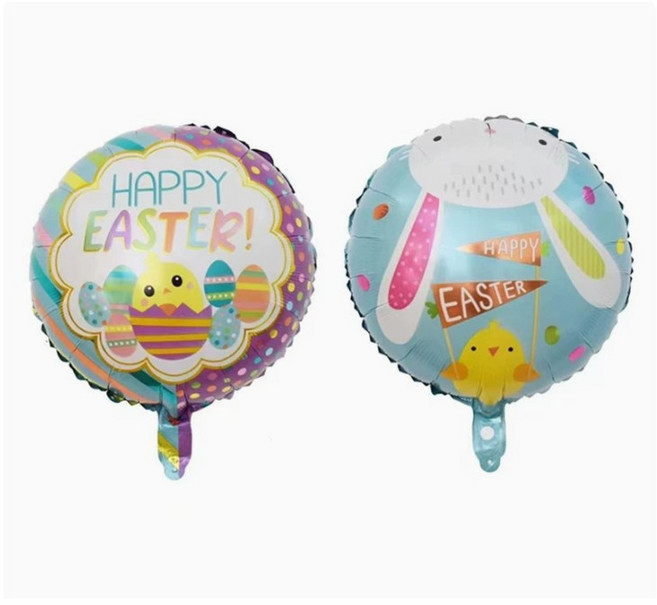 트윈은 은박 기독교 교회 행사 대형 십자가 헬륨 부활절 큰풍선 파티, 5개, 해피블루양면