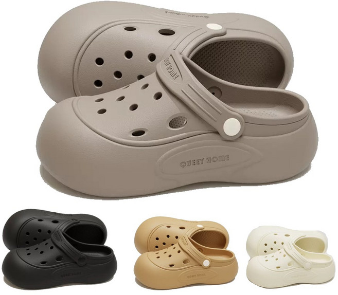 발편한 여성 키높이 5cm 쿠션 슬리퍼 통굽 샌들