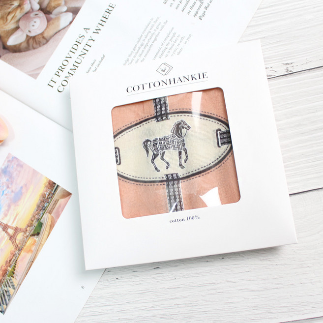 렌느 여성손수건 국산 아사 가제 면 미니 쁘띠스카프 목손수건 케이스포장 플라워 꽃무늬