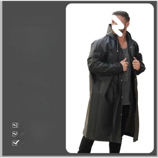 티류으스 성인 빅사이즈 EVA 소재 긴 비옷 등산 여행용 가벼운 비옷망토 WY