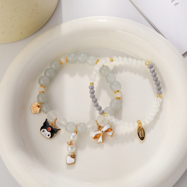 [로앤시]시나모롤 팔찌 2개입 마이멜로디 쿠로미 폼폼푸린 산리오 비즈 생일선물 팔찌