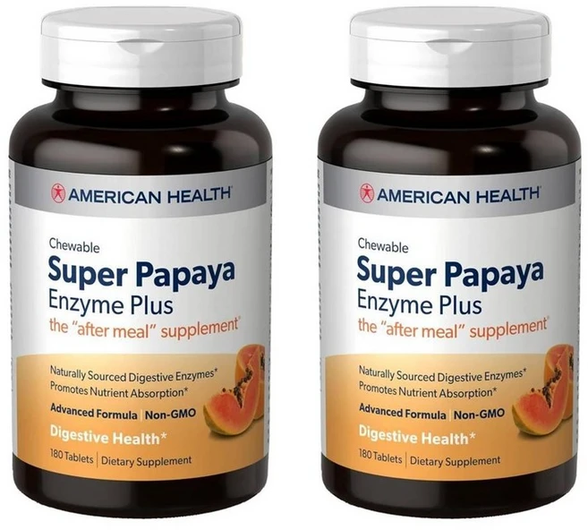 아메리칸 헬스 슈퍼 파파야 효소 플러스, 2개, 180정 - 쿠팡