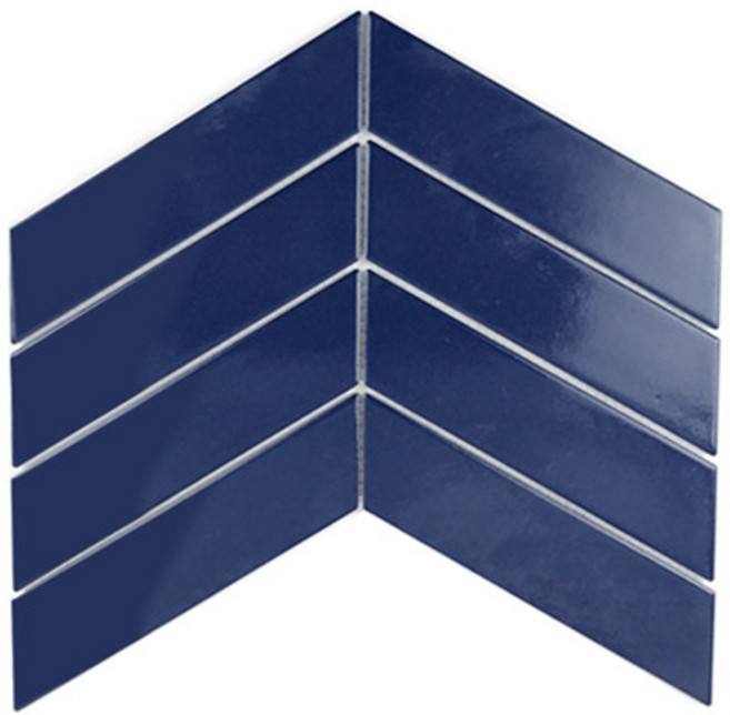 자기질 모자이크 타일 헤링본타일 45x180mm, 1개, 다크블루 무광