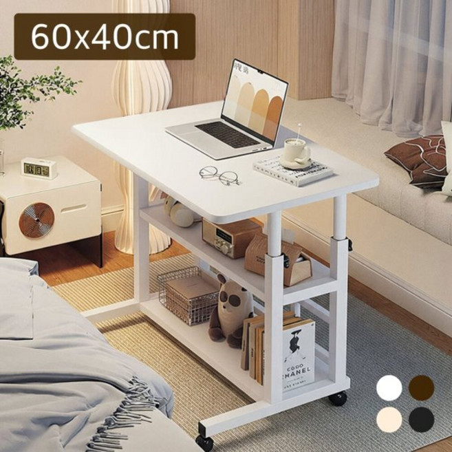 [예스24배송]퓨핸 높이조절 이동식 사이드 테이블 60x40cm : 거실 침대방 공부방 유목 생활 종결!, 월넛