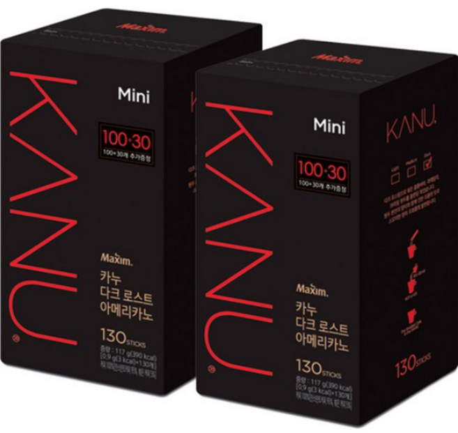 카누 미니 다크 로스트 아메리카노, 900mg, 130개입, 2개