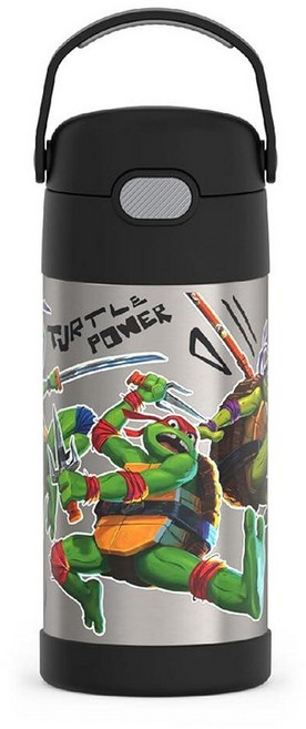 THERMOS FUNTAINER 355ml(12온스) 스테인리스 스틸 진공 단열 물병 뚜껑 포함 미니 마우스 그외 각종 546512, 십대 돌연변이 닌자 거북이