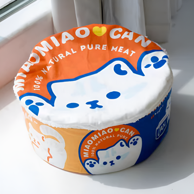 허그마이펫 고양이 숨숨집 통조림 하우스, 1개, 오렌지