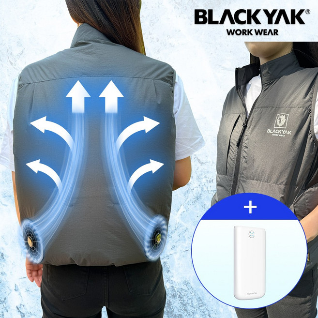 블랙야크 선풍기 에어조끼 송풍팬 2개 + 배터리 포함