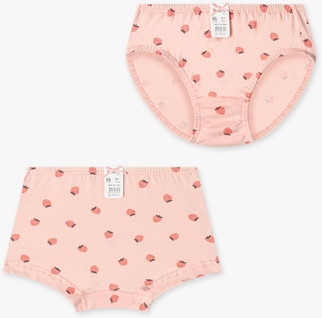 멜리스 국내생산 여아용 딸기 면스판 팬티 삼각 사각 택1 (삼각 사각)