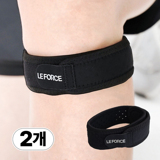 르포스 러닝 슬개골 무릎보호대 여성 남성, 블랙, 2개