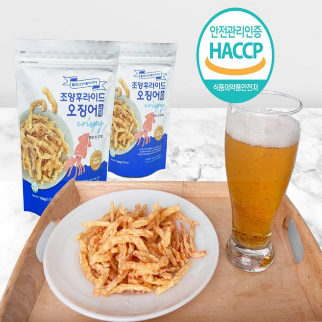 쫄깃한 오징어를 바삭하게 조양후라이드 오징어 스낵 100g 진미채 튀김, 1개