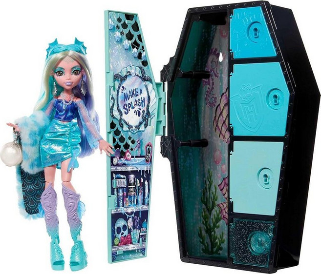 Monster High 인형 패션 트 드라큘로라 Skulltimate Secrets Fearidescent 시리즈 19개 의 서프라이즈가 있는 드레스업 락커 [호환]