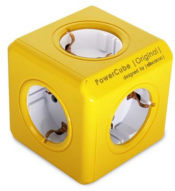 파워큐브 오리지널 컬러 멀티탭 5구, 7.5cm, 옐로우, 1개