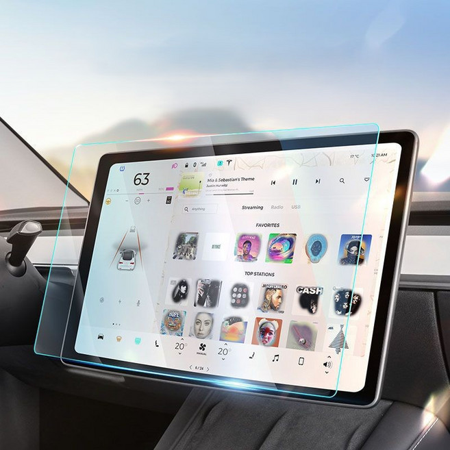 2026년 테슬라 모델 Y 16인치 네비게이션+2열 디스플레이 보호필름, 1GB, 저반사 지문방지