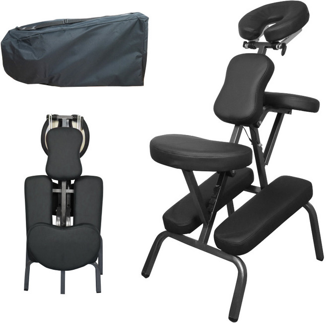 BestMassage 攜帶式摺疊推拿椅 C88 多功能可調式 沉穩黑 輕巧便攜附收納袋