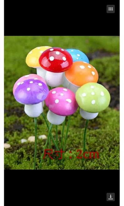 邦邦水族 苔蘚微景觀擺件 泡沫香菇, 綠菇, 1個