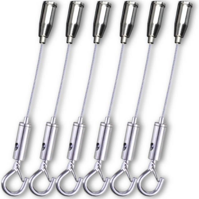 번쩍번쩍몰 와이어 액자걸이, 6개, 실버